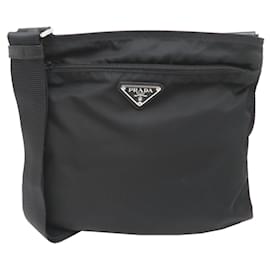 Borsa a tracolla in nylon nero Prada