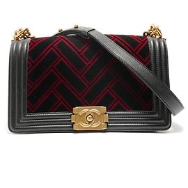 Borsa a tracolla Chanel Boy in velluto