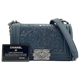 Borsa a tracolla Chanel Boy Small in blu