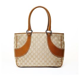 Sac cabas Gucci en toile GG beige