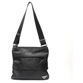 Borsa a tracolla Prada PRADA con placca logo Triangle in nero