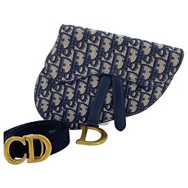 Marsupio 2 vie Christian Dior Navy Oblique