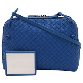 Bottega Veneta Borsa a tracolla Blue Nappa Intrecciato Nodini