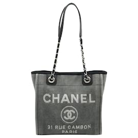 Tote Deauville Chanel in tela grigia mini