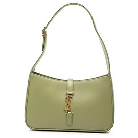 Saint Laurent Le 5 a 7 in pelle di vitello liscia verde