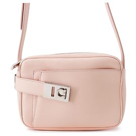 Salvatore Ferragamo Borsa a tracolla camera case Gancini Archive in piccola pelle rosa Ferragamo