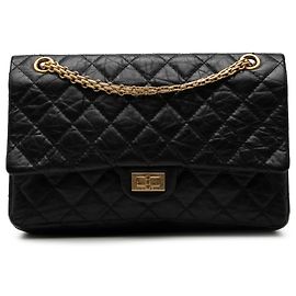Chanel Black Quilted Aged Calfskin Reissue 2.55 Double Flap 226