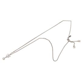 Collana con pendente Cube in ottone e strass CC argento Chanel