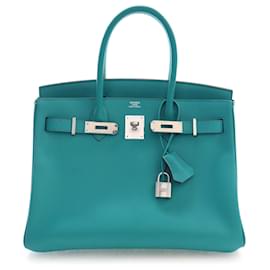 Hermès Blue Epsom Birkin Retourne 30