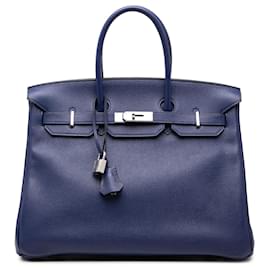 Hermès Blue Limited Edition Taurillon Novillo Sea Surf and Fun Birkin Retourne 35