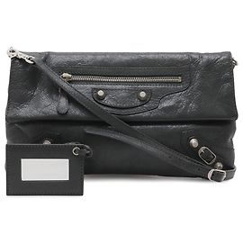 Balenciaga Borsa a tracolla envelope Agneau Giant 12 Motocross grigia
