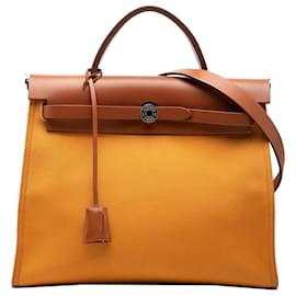 Hermès Orange Toile Herbag Zip 31