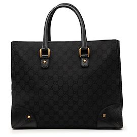 Borsa Gucci Black GG Canvas Nailhead