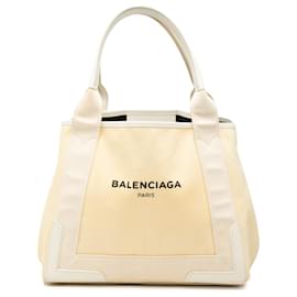 Celine Cabas Tote S aus beige Canvas und Navy - Céline