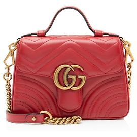 Borsa a mano mini Gucci Matelasse Leather GG Marmont