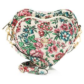 Mini bolso de hombro Gucci Matelasse Leather Brit Roses Interlocking G Heart