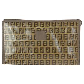 Clutch Fendi Zucchino in pelle PVC marrone