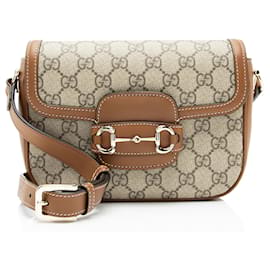 Borsa a tracolla Gucci GG Supreme Horsebit 1955 Small Flap
