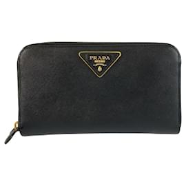 Portafoglio lungo in pelle Saffiano Prada