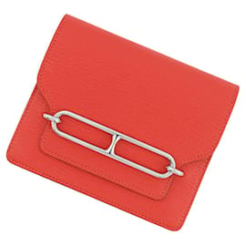 Hermès Portafoglio bi-fold Hermes Roulis Rouge Cou