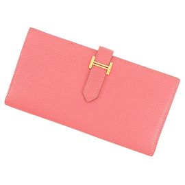 Hermès Hermes Bearn Soufflé Long Wallet in Pink
