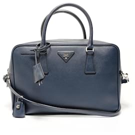 Borsa 2-Way in Saffiano di Prada, colore Navy
