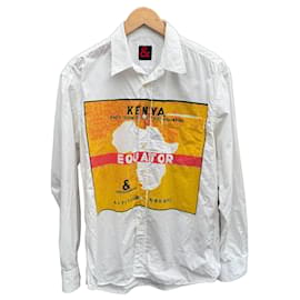 Camicia Dolce & Gabbana in cotone bianco con stampa grafica