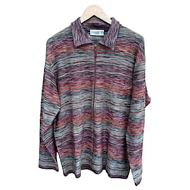 Missoni Sport mehrfarbig gestreifter Strickpullover mit Reißverschluss
