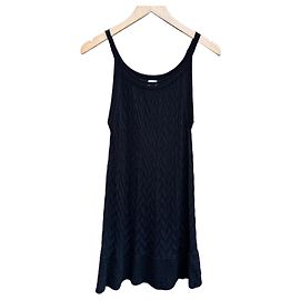 M Missoni Black Chevron Knitted A-Line Dress