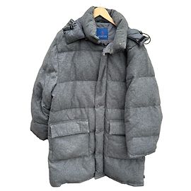 Moncler Cappotto Piumino in Misto Lana Grigia