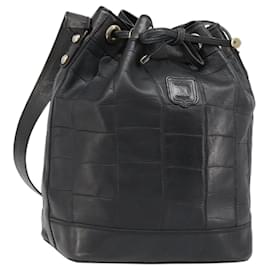 Sac à bandoulière CELINE en cuir noir avec détails dorés Authentique 187182 - Céline