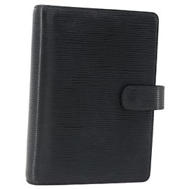 LOUIS VUITTON Epi Agenda MM Copertina Agenda Day Planner Black R20042 LV Auth BA13491