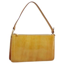 LOUIS VUITTON Monogram Vernis Lexington Pouch Beige M91010 LV Auth ka4881