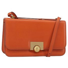 Bolso de Hombro BOTTEGA VENETA de Cuero Orange Gold Auth BA13577V