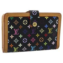 LOUIS VUITTON Portefeuille Viennois Multicolor Black M92988 Auth 188893A
