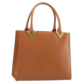 VALENTINO Handtasche aus Leder Braun Gold Auth bs35674
