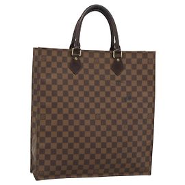 LOUIS VUITTON Damier Ebene Sac Plat Hand Bag N51140 LV Auth 187439