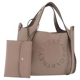 Autre Marque Bolsa Stella MacCartney de Couro 2way Bege Ouro 513860 Auth 188263A