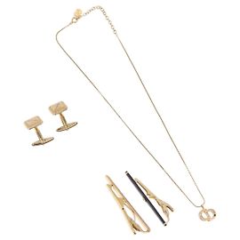 Collana Christian Dior metallo 4 Set Gold Tone Auth BA13645