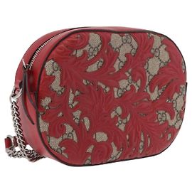 Bolso de Hombro GUCCI GG Supreme en PVC Rojo Plata 409535 Auth am11964V