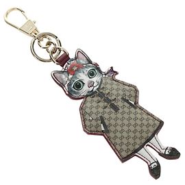 GUCCI GG Supreme Higuchi Yuko Bo Llavero PVC Bordeaux Oro Auth 185850SM
