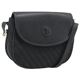 Borsa a Spalla GUCCI in Tela e Pelle Nera e Oro 007 115 0074 Auth fm5375