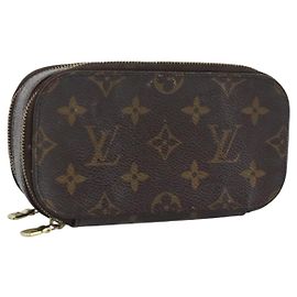 LOUIS VUITTON Monogram Trousse Brush PM Beauty Case M47510 LV Auth 189220