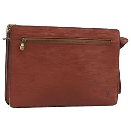 LOUIS VUITTON Epi Angian Clutch Bag Braun M52113 LV Auth 187442