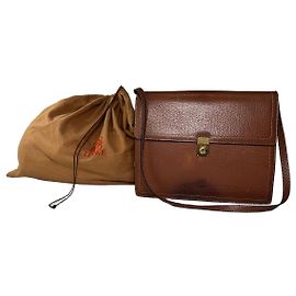 Borsa a tracolla vintage Loewe in pelle martellata marrone e oro