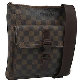LOUIS VUITTON Pochette Merwiel Damier Ebene Shoulder Bag N51127 LV Auth BA13611