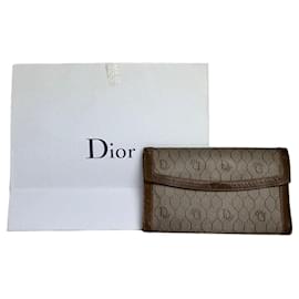 Cartera Vintage Dior Oblique Canvas Beige Marrón Oro