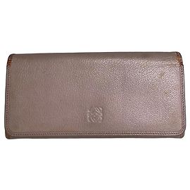Cartera de cuero vintage Loewe Rosa Plata