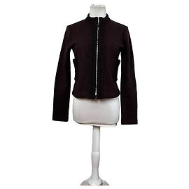 Giacca in nylon e lana vintage Balenciaga Marrone scuro M