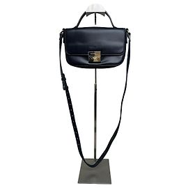 Borsa a tracolla strutturata in pelle vintage Emporio Armani Nero Oro